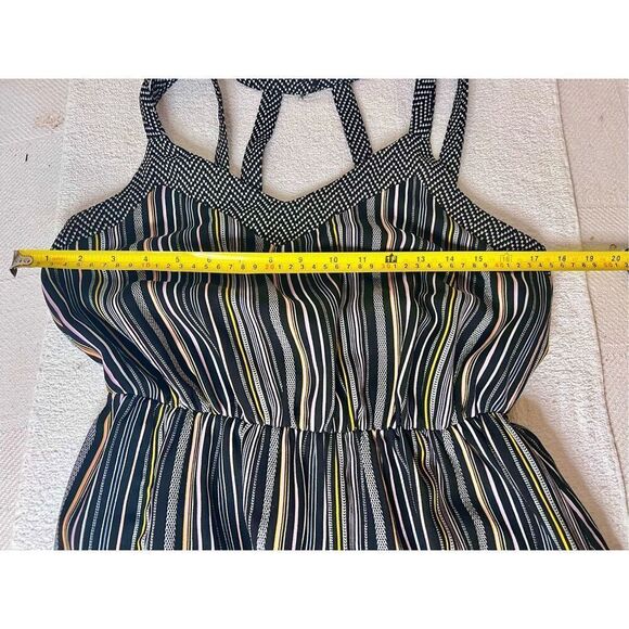 XHILARATION Sleeveless Multicolor Striped Halter Maxi Dress Size M Boho - Picture 7 of 10